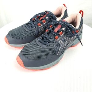 Asics Gray and Coral Gel Venture 8 Running Athletic Sneakers Sz 10